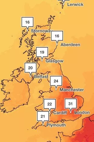 英国天气:英国气象局表示,英国人要在楼下睡觉,因为热浪高达34度