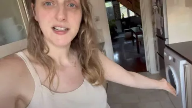 妈妈的“仙女液体”洗衣机的叶子鼓闪闪发光
